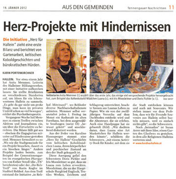 Tennengauer Nachrichten 19.01.2012