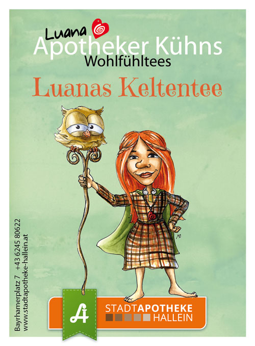 <strong>Luanas Keltentee:</strong><br>Wohlschmeckende Kräutermischung aus der Keltenstadt Hallein mit der magischen Wirkung der Mistel.